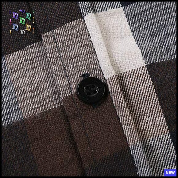 Classic Plaid Flannel Button Down Shirt Regular Fit Long Sleeve Casual - Picture 3 of 4